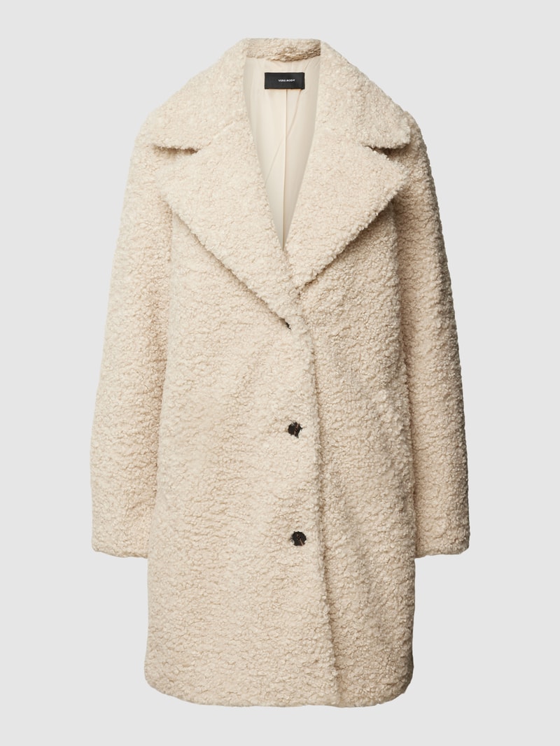 Mantel aus Teddyfell Modell 'KYLIE' in offwhite