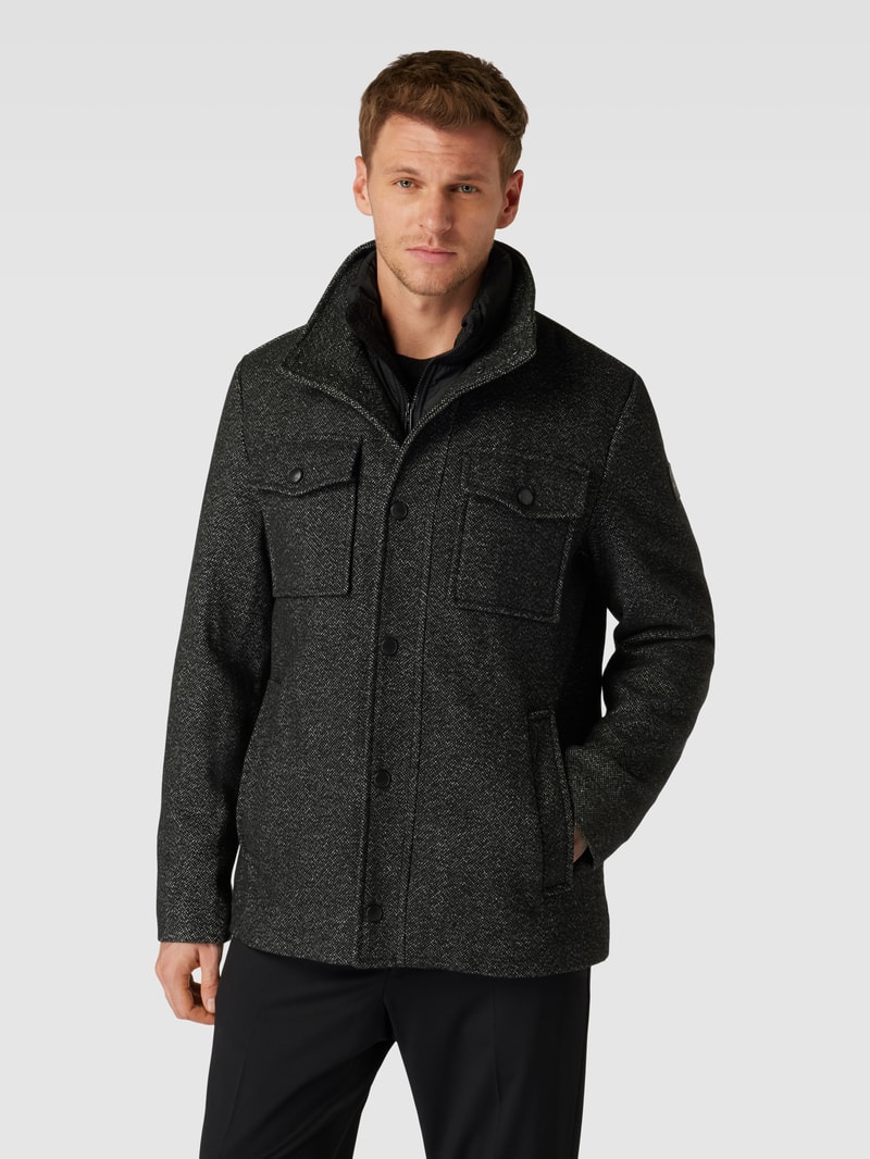 Jacke mit Stehkragen in anthrazit
