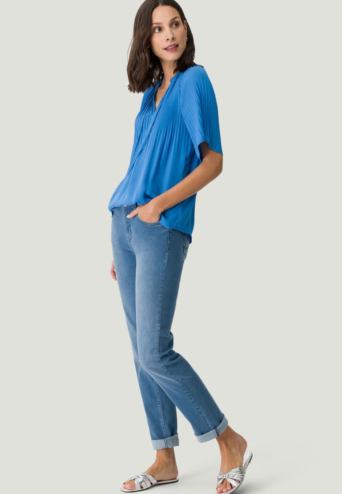 Bluse mit Falten