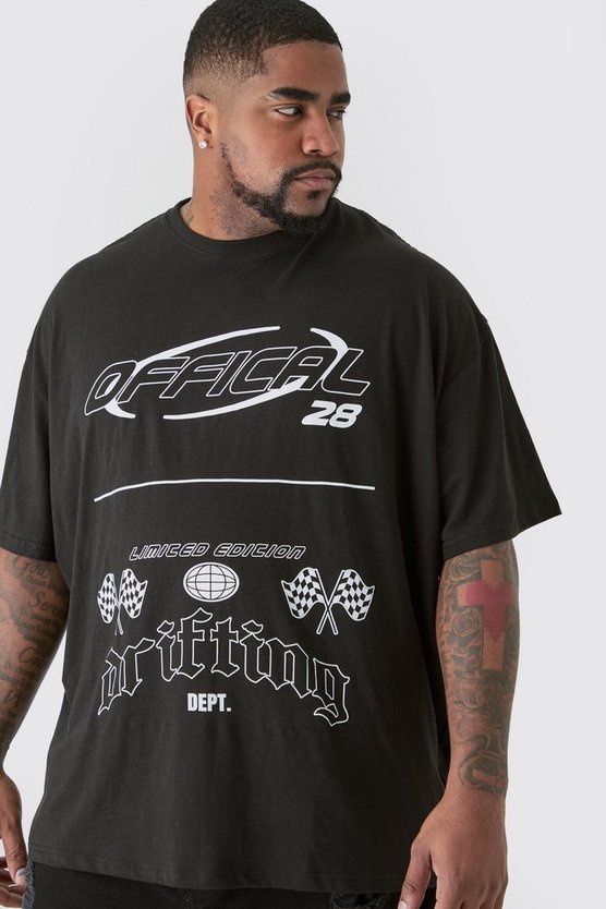 Plus T-Shirt mit Moto-Print