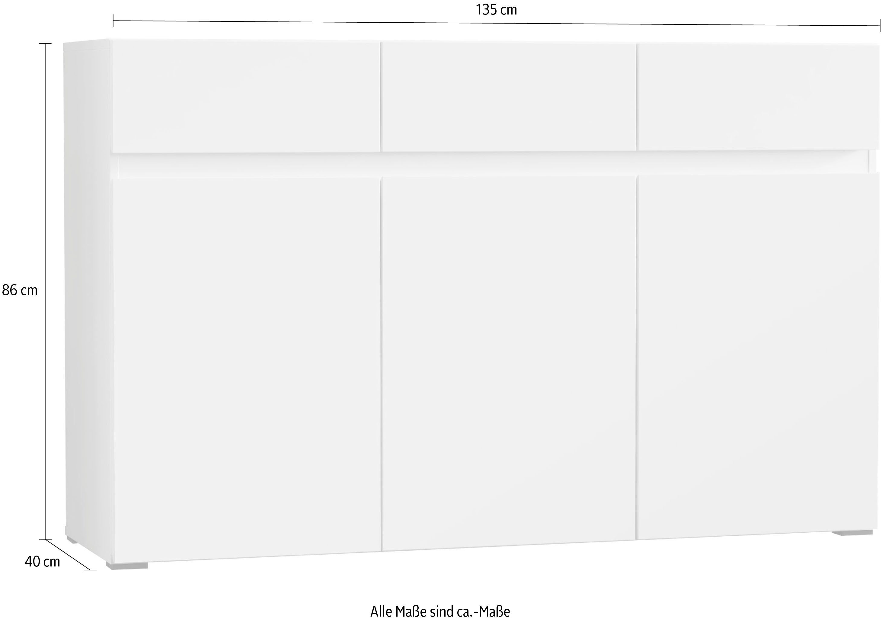 INOSIGN Sideboard Rimini, Breite 135 cm