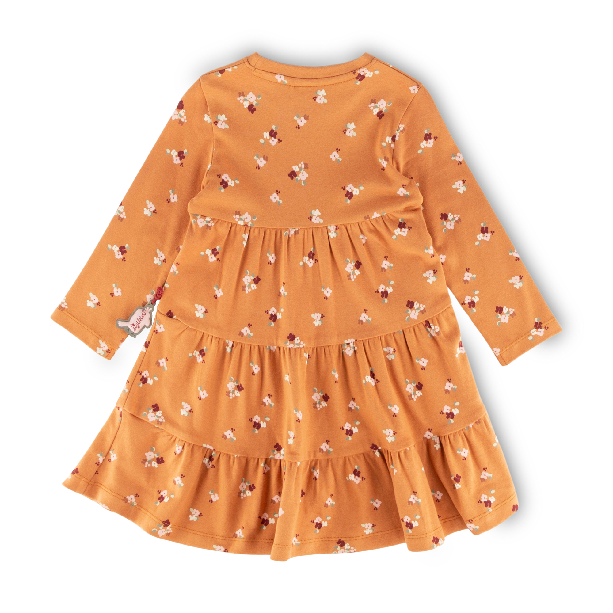 Kinder Langarm Stufenkleid mit Blümchen Print