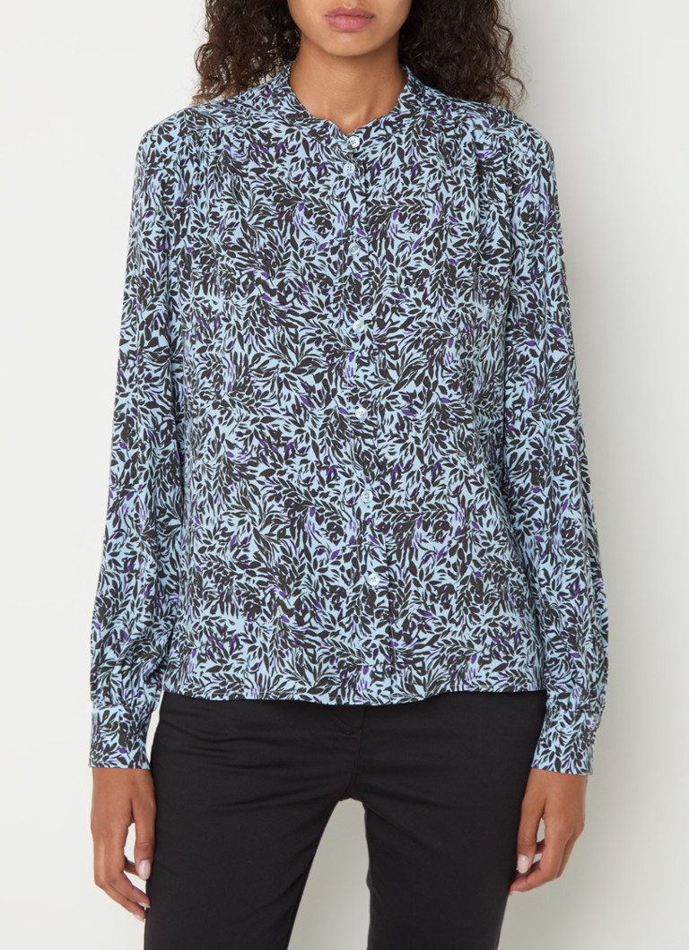 Marc O'Polo Denim Blouse with print and V-neck