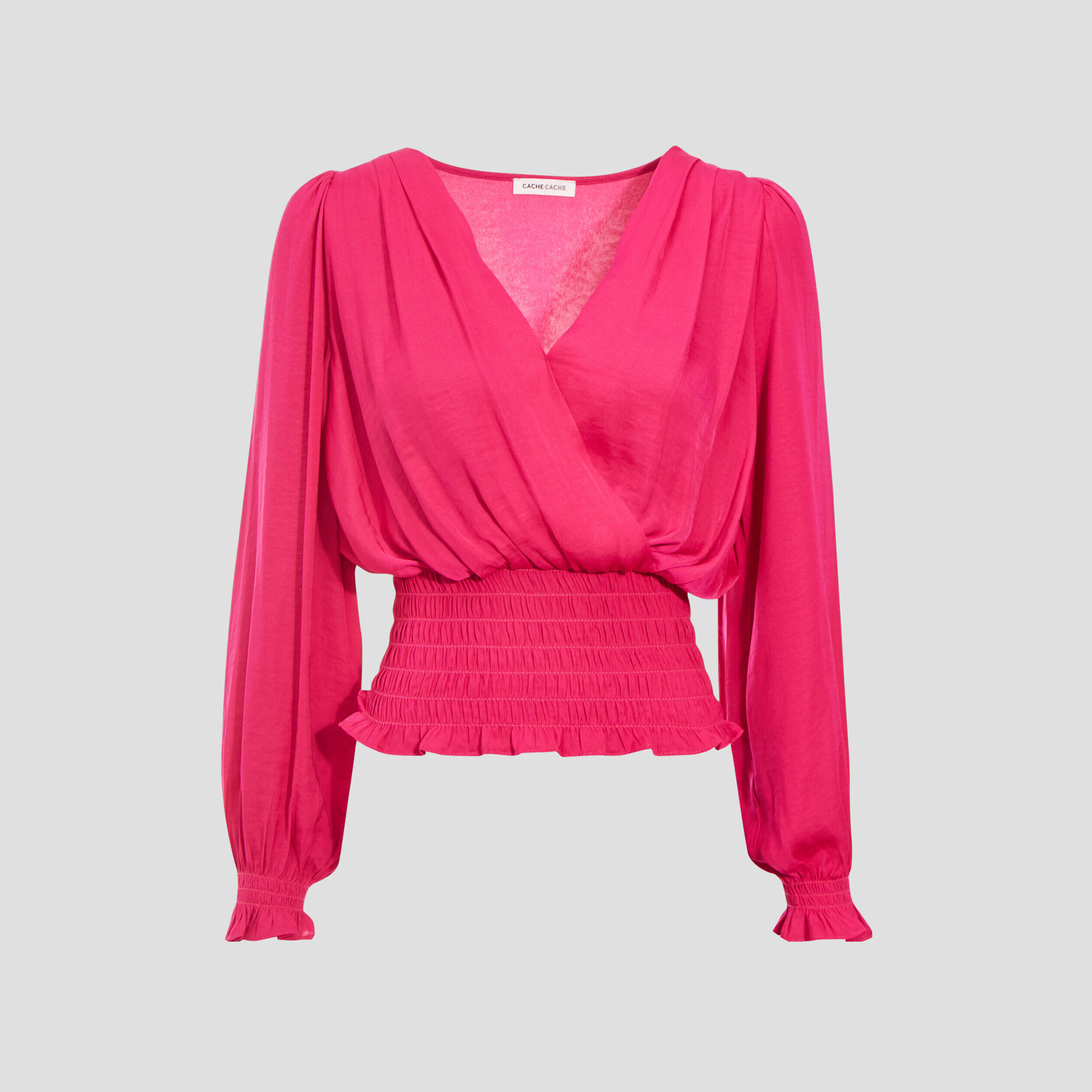 Blouse manches longues rose fushia femme | Cache Cache