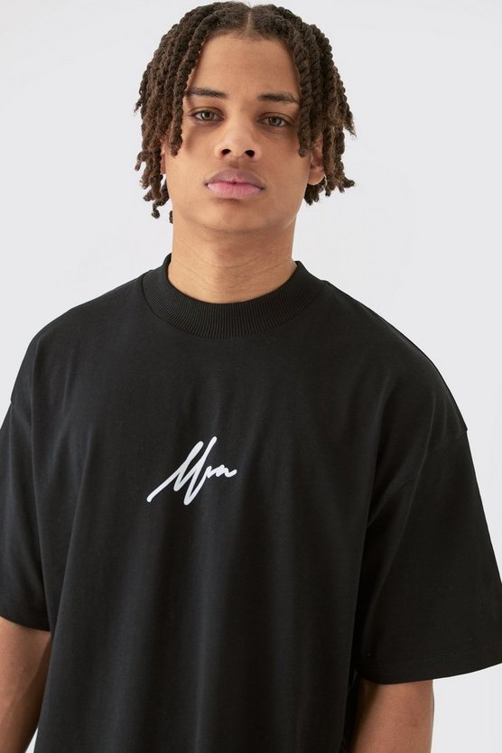 Oversize Man T-Shirt mit Print