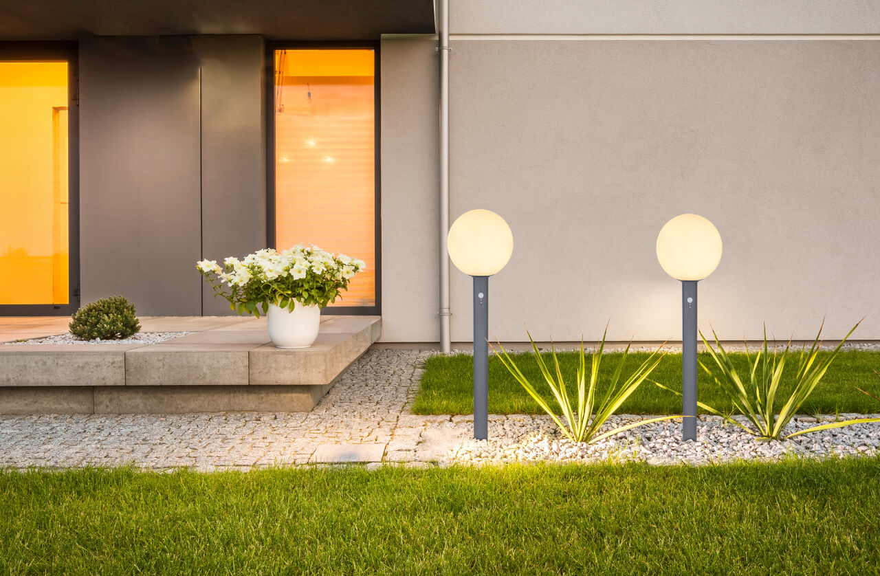Globo Lighting - OSSY - Außenleuchte Aluminium Druckguss anthrazit, 1x E27 LED