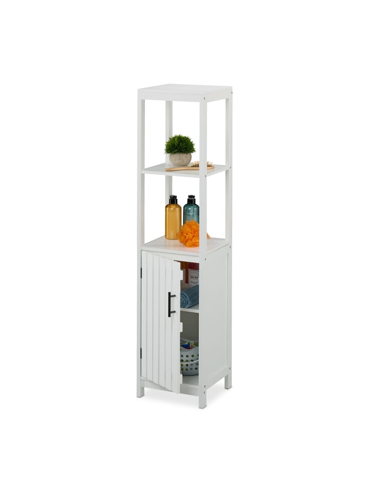 relaxdays Badezimmerschrank in Weiß - (B)30 x (H)129 x (T)30 cm günstig kaufen onesize