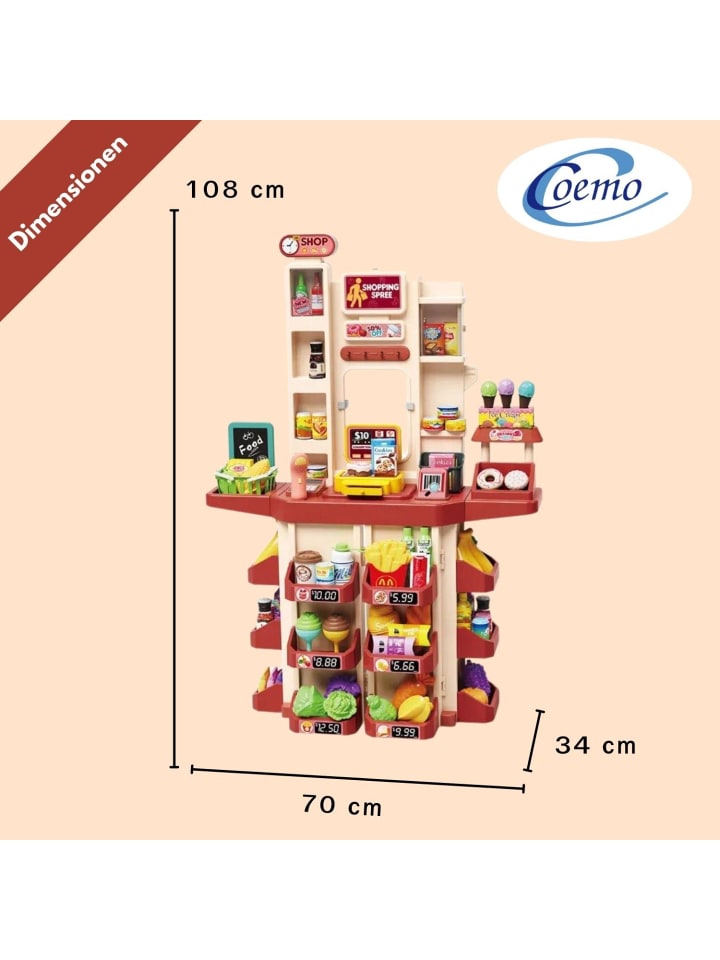 Coemo Supermarkt Florian Kaufladen mit viel Zubehör - ab 3 Jahren in Rosa günstig kaufen onesize