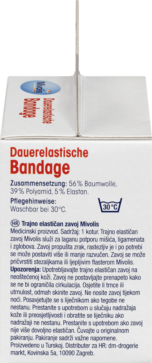 Dauerelastische Bandage, 6 cm x 5 m (gedehnt), 1 Rolle, 5 m