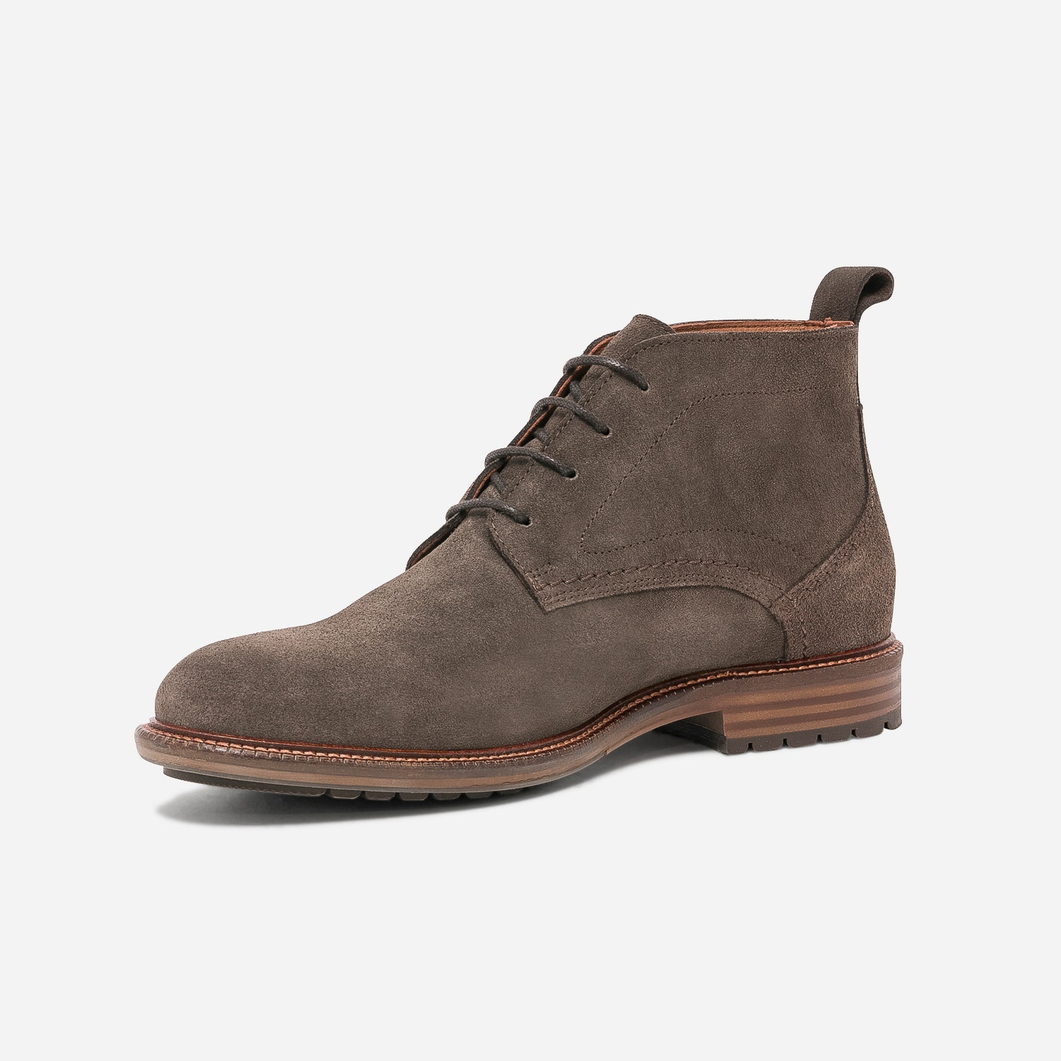 Chukka boots marron foncé en cuir velours