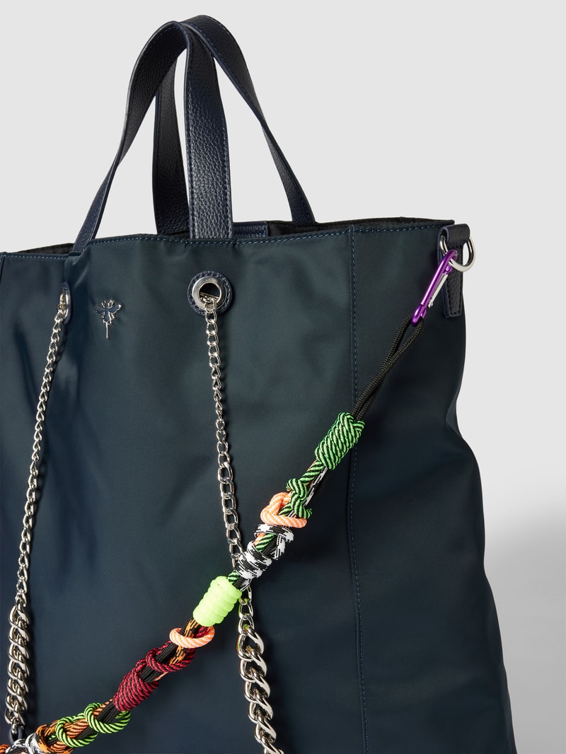 Tote Bag mit Label-Detail in marineblau