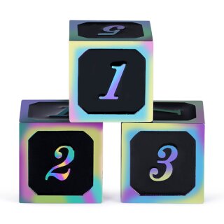 Metal & Enamel D6 Dice Set Black Iridescence (12)