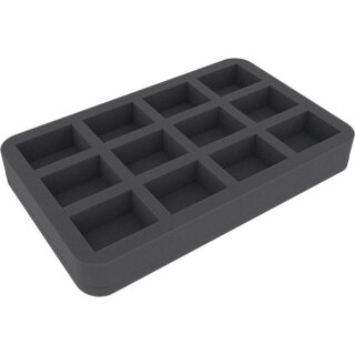 Feldherr 35 mm Half-Size Schaumstoff mit angekl. Boden - 12 große Fächer