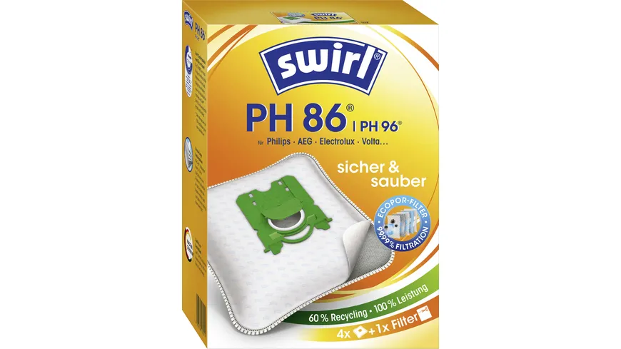 Swirl® PH 86 Staubsaugerbeutel EcoPor®