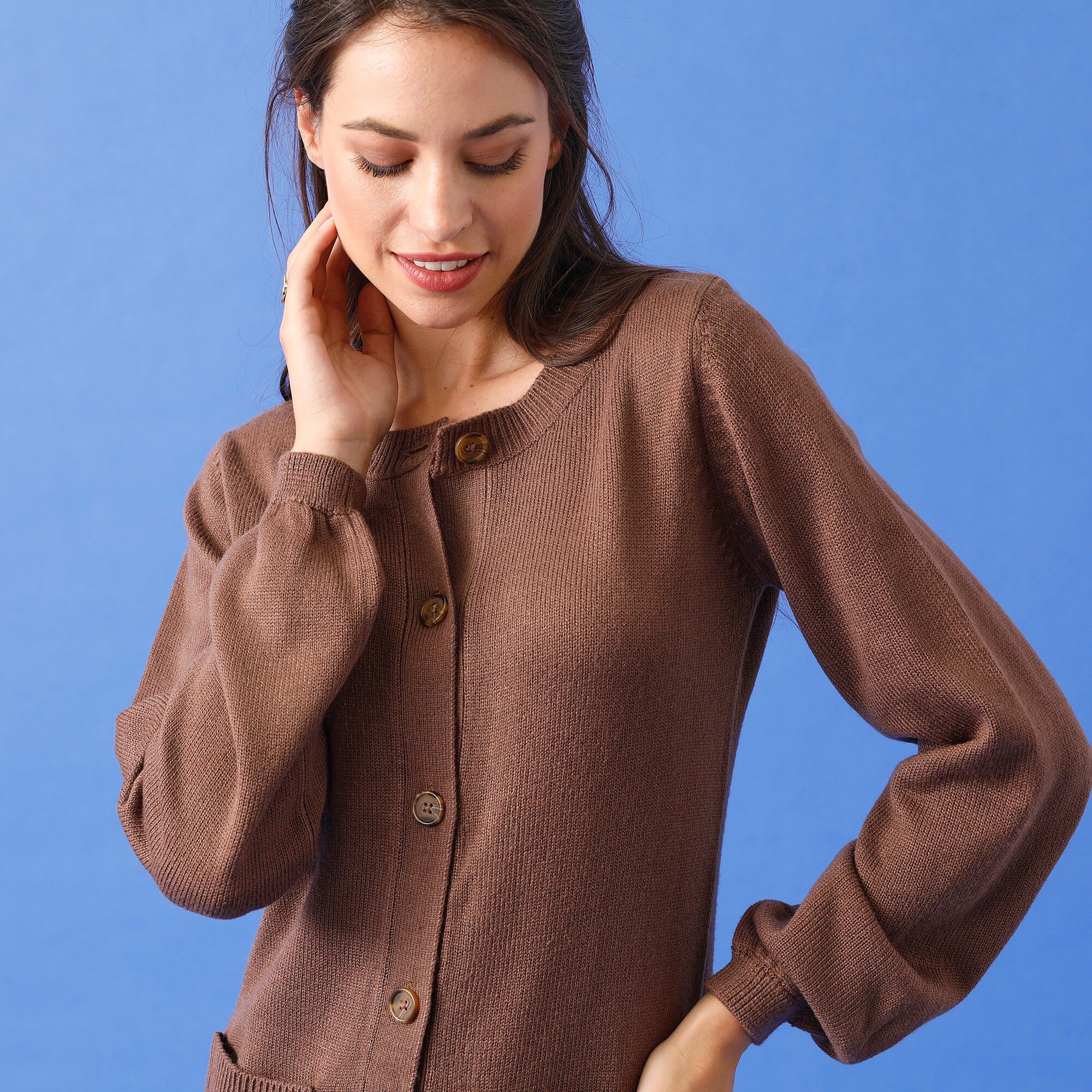Robe pull boutonnée à poches