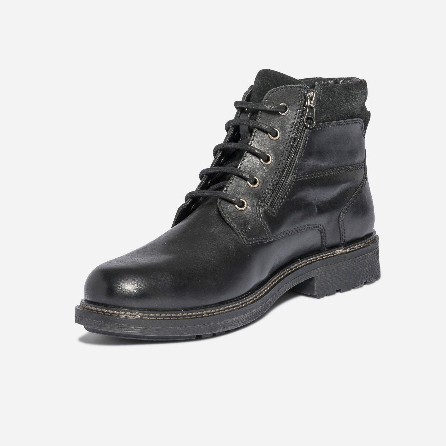 Boots à lacet TBS noir en cuir