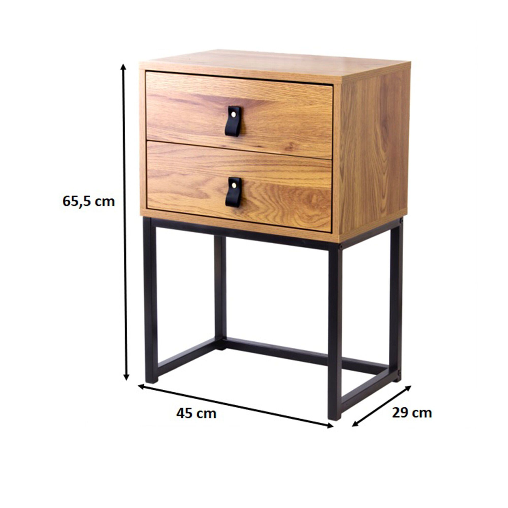 Table de chevet STOCKIES 2 tiroirs effet chêne