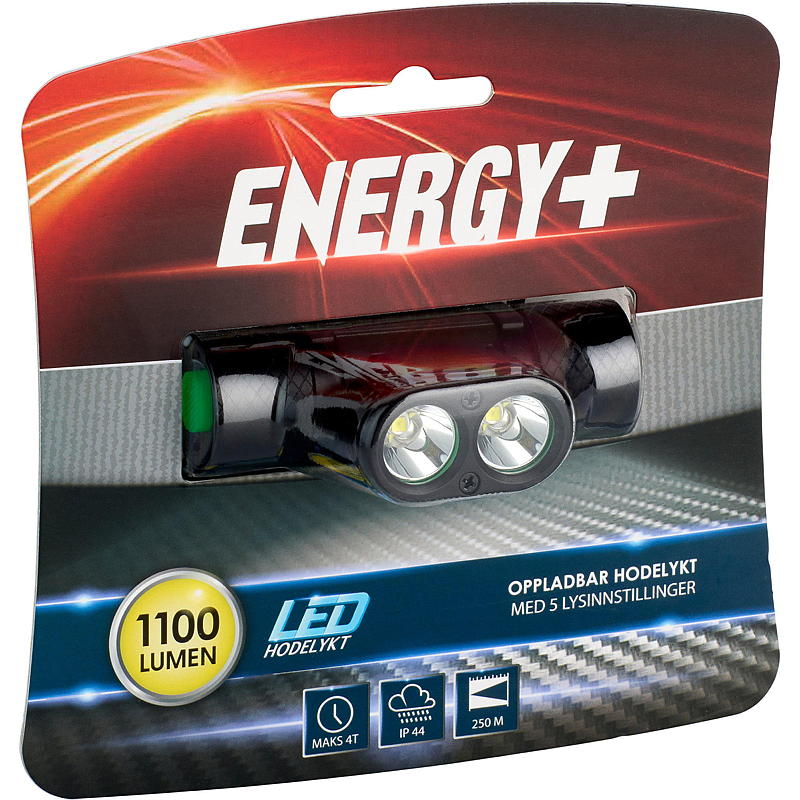 Energy Hodelykt LED 1100 lumen, oppladbar
