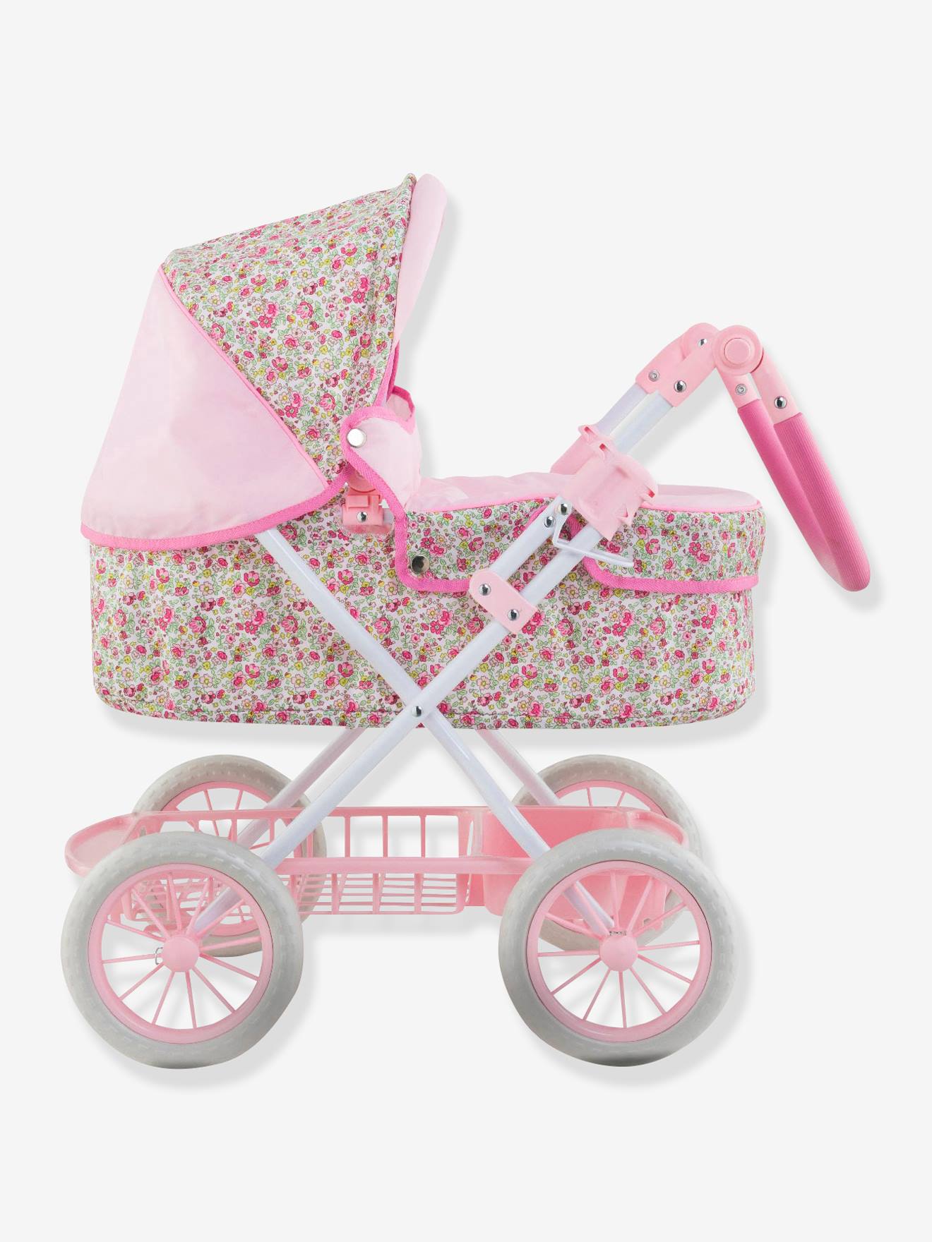 Landeau COROLLE pour poupon 36/42/52 cm rose fleuri