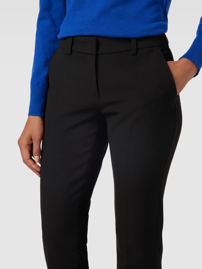 Bundfaltenhose mit französischen Eingrifftaschen Modell 'CARO' in schwarz