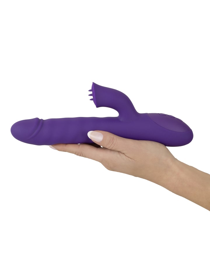 Sweet Smile Stoßvibrator mit Klitorisreizer Thrusting & Rotating Pearl Vibrator in lila günstig kaufen 24 cm