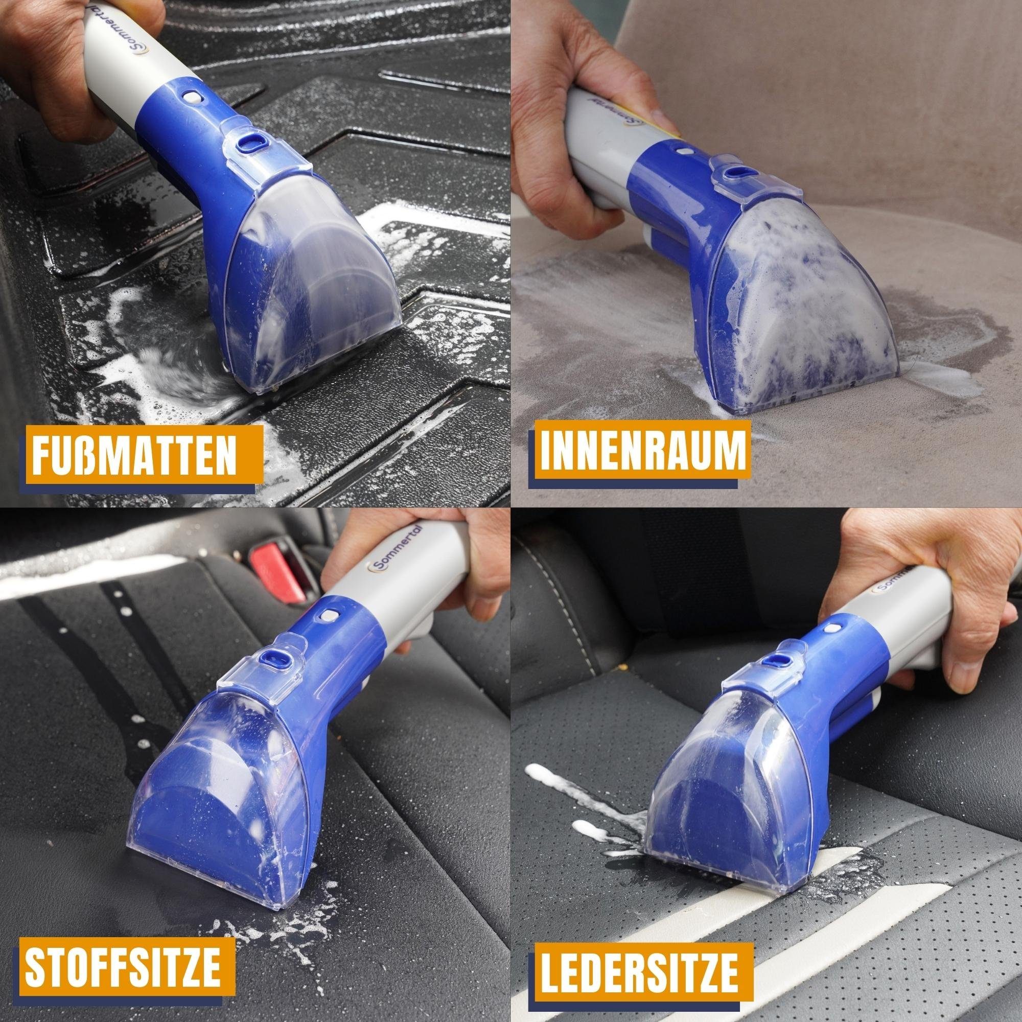 Sommertal Teppichreinigungsgerät SOMMERTAL CompactCleaner WS450 5in1, Gerät für Teppiche, Treppen, Polster, Sofa, Auto, Tiere, Flecken