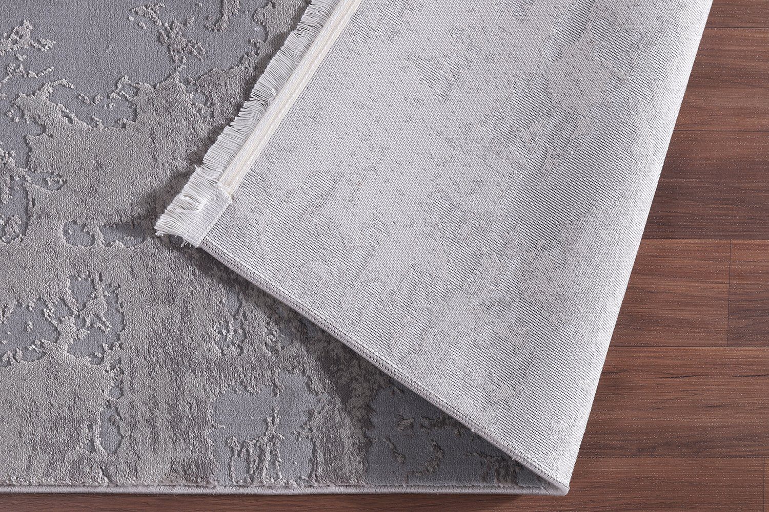 Designteppich Teppich Wohnzimmer Designer Teppich abstrakte modern Grau-Grau, Carpetilla, Rechtekig, Höhe: 13 mm, Wohnzimmer, Esszimmer, Schlafezimmer, Kinderzimmer