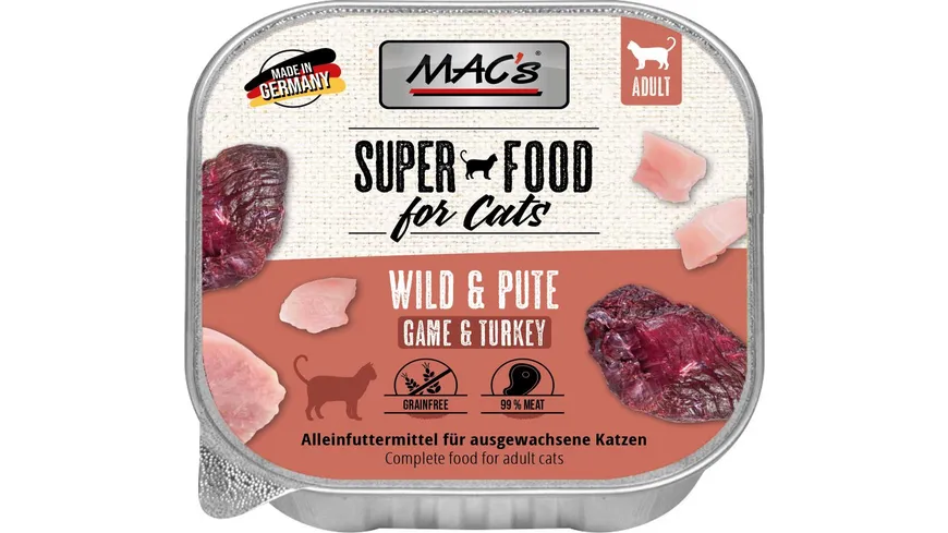 MAC's CAT Katzennassfutter Wild & Pute 100 g