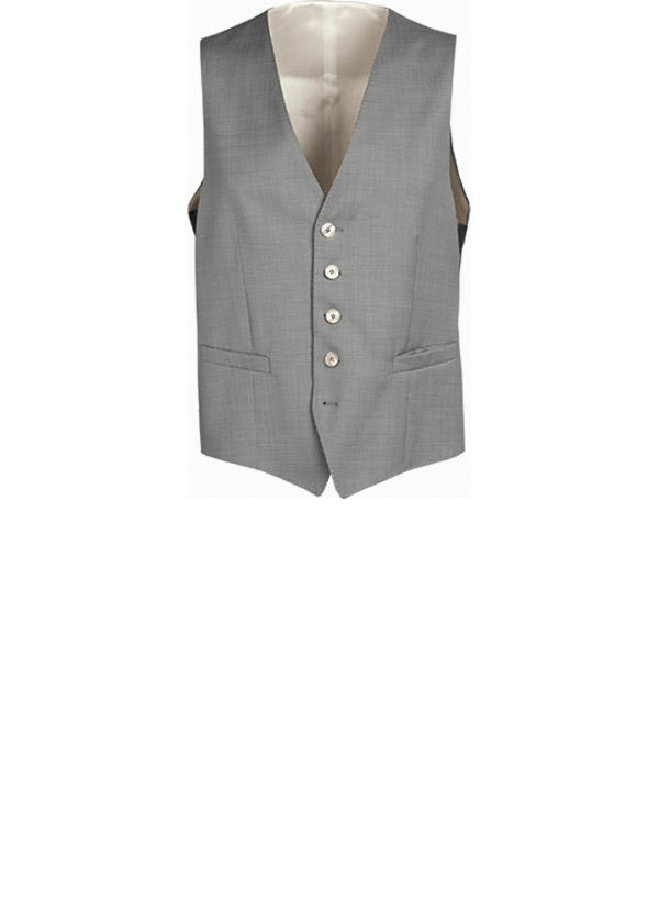 BALDESSARINI, Anzug mit Weste, Slim Fit, Schurwolle, hellgrau