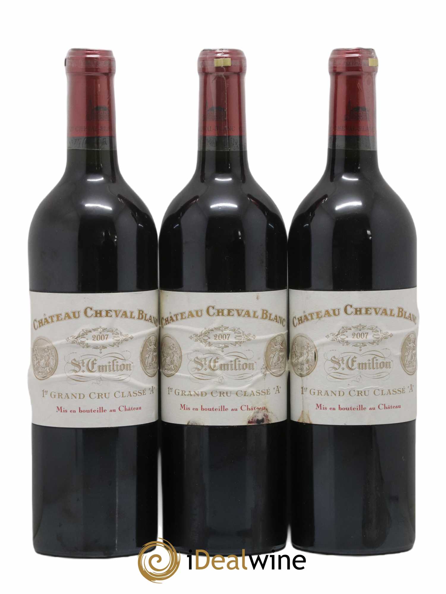 Château Cheval Blanc 1er Grand Cru Classé A  2007 - Lot de 3 Bouteilles