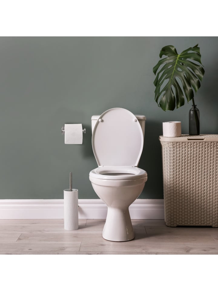 relaxdays Toilettenpapierhalter in Silber - (B)13,5 x (H)4,5 x (T)7 cm günstig kaufen onesize