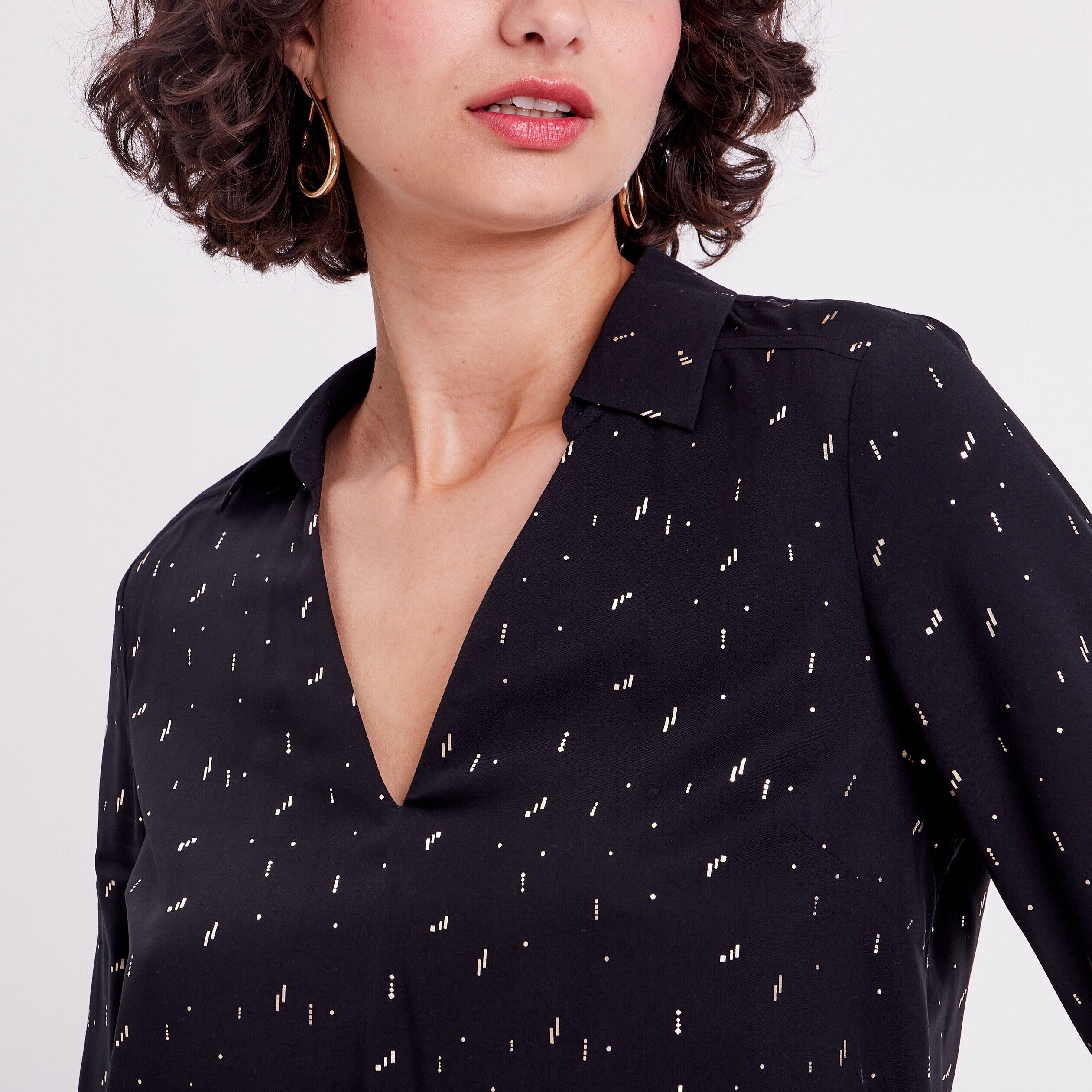 Blouse manches longues noir femme | Cache Cache