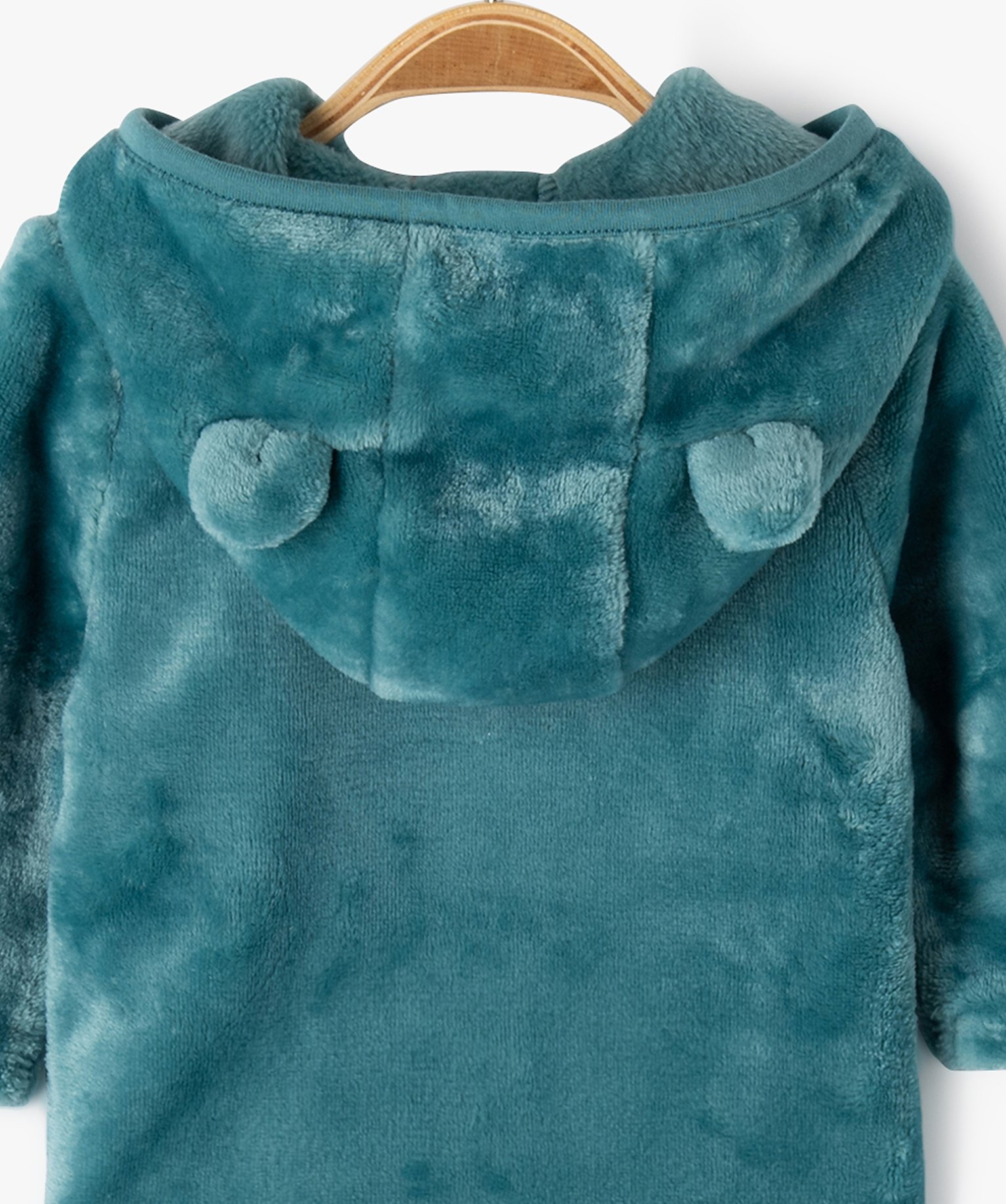Sweat zippé à capuche en fourrure imitation bébé bleu | GEMO