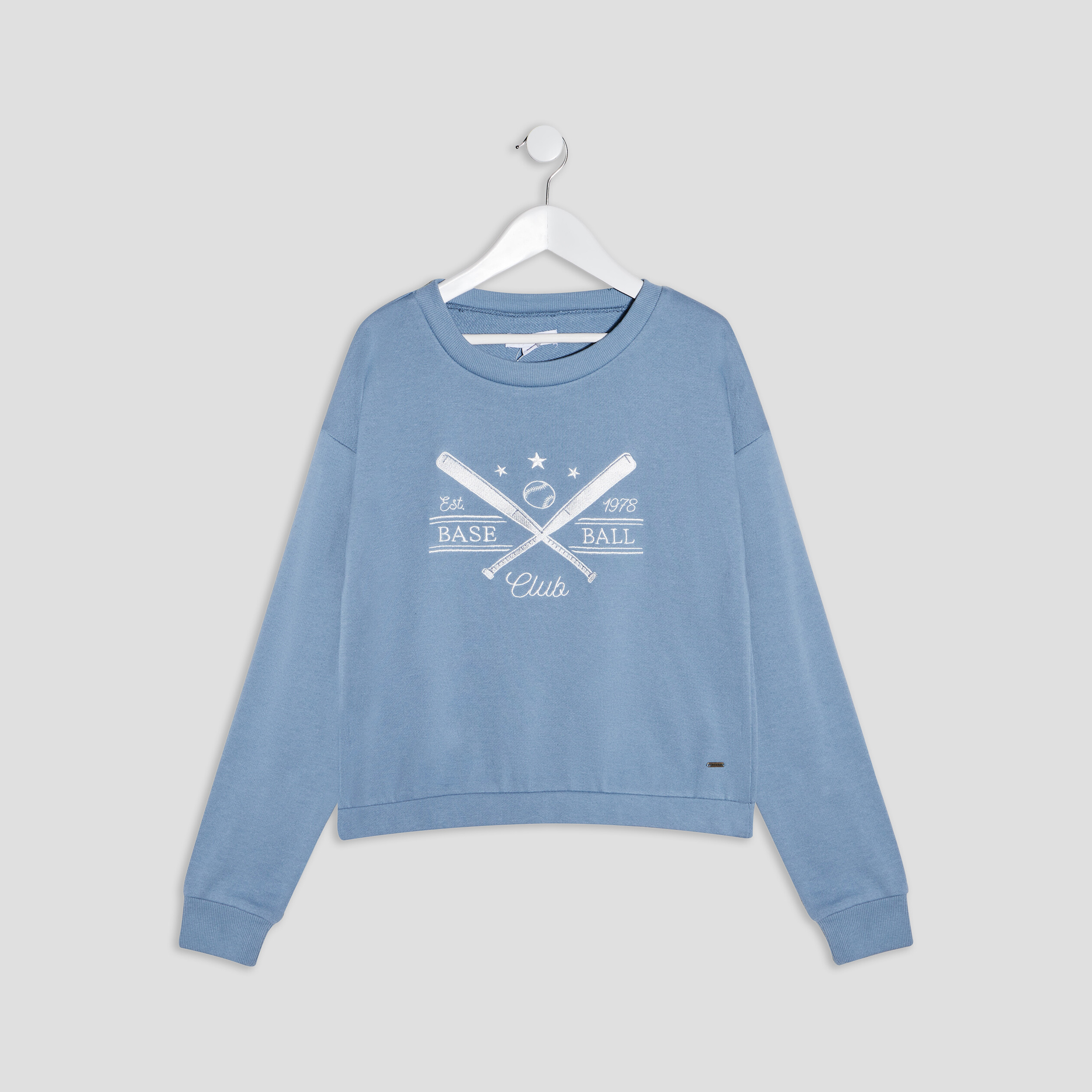 Sweat manches longues bleu gris femme | La Halle