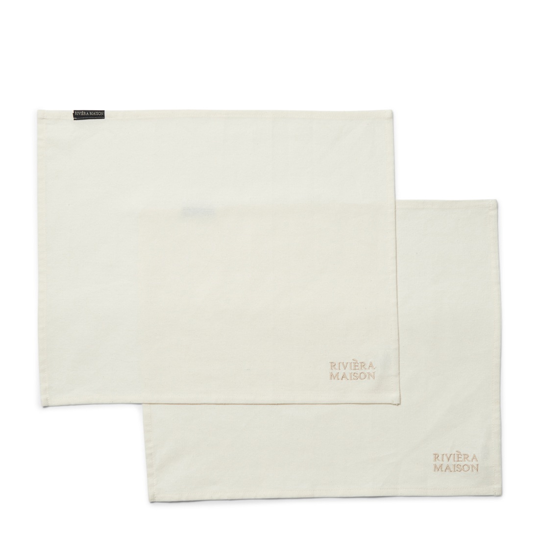 whisper white Tischsets Baumwolle. Untersetzer einfarbig 2 Stück