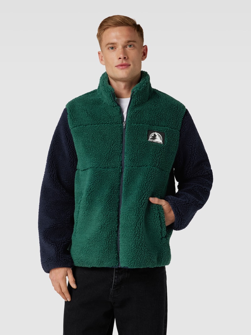 Jacke mit Teddyfell in dunkelblau