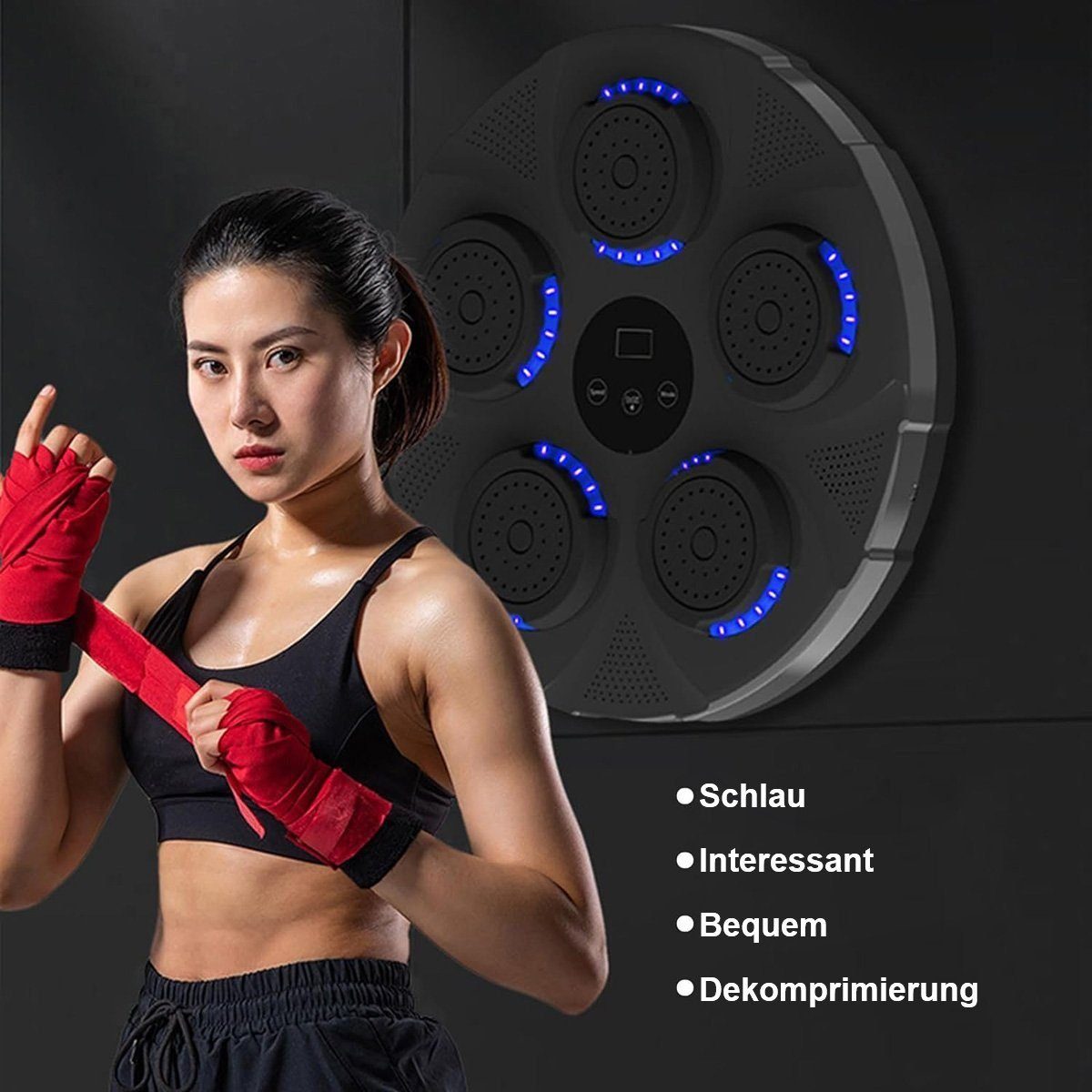 RYSH Sportanzug Elektronische Musik-Boxmaschine,Boxausrüstung mit Bluetooth-Verbindung, Indoor-Boxtrainingsgeräte für Kinder, Jugendliche und Erwachsene.