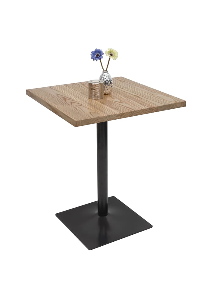 MCW Set Bistrotisch und 2x Stuhl H10d, Schwarz-grau, Tisch hellbraun günstig kaufen onesize