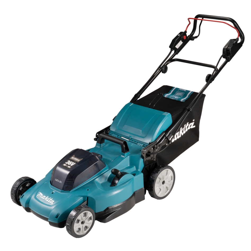 Makita DLM539PT2 Akku-Rasenmäher, 53 cm Schnittbreite, 2 x 18 Volt 5,0 Ah Li-Ion Akku