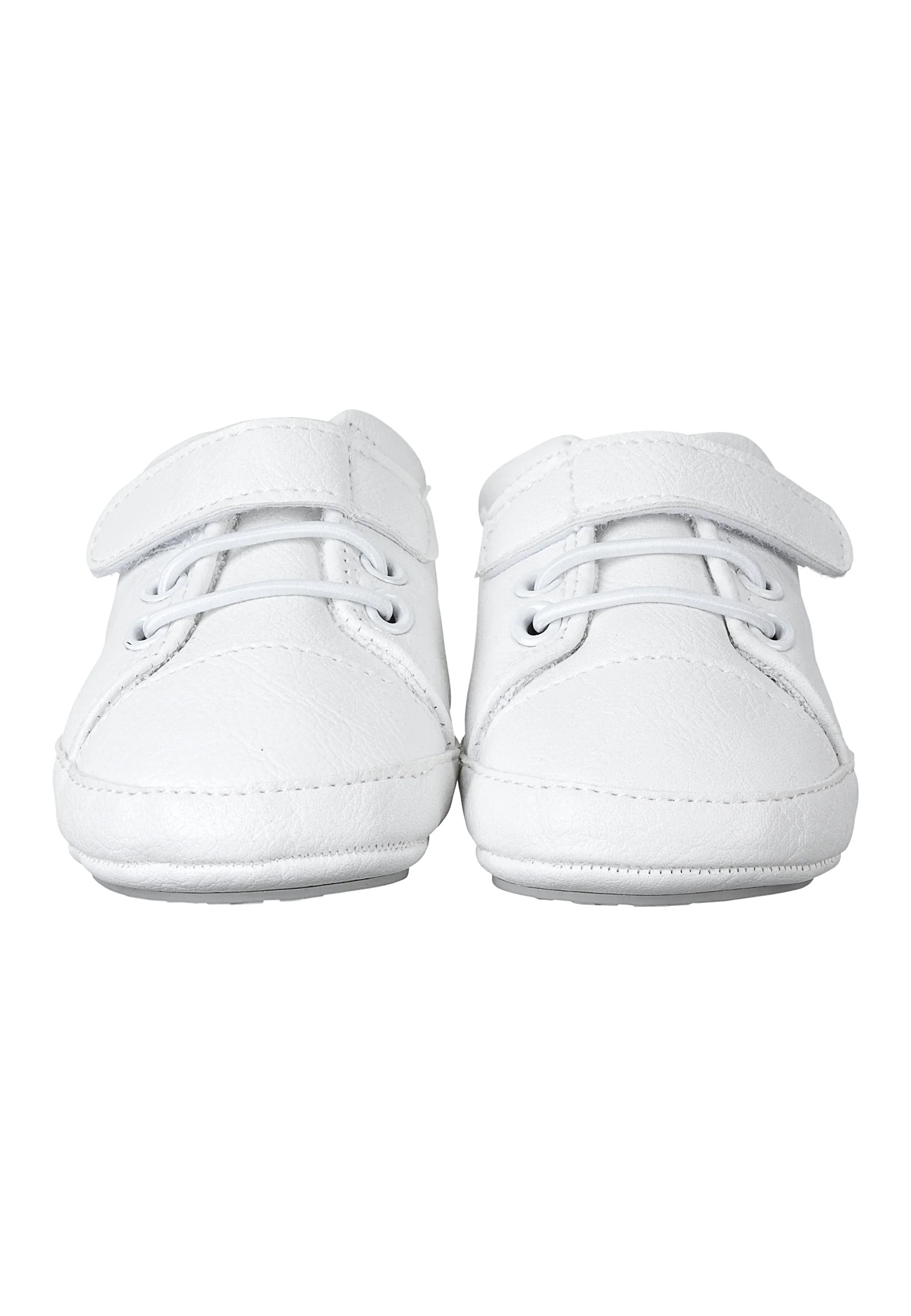 Babyschuh aus Kunstleder, Marine und Weiß
