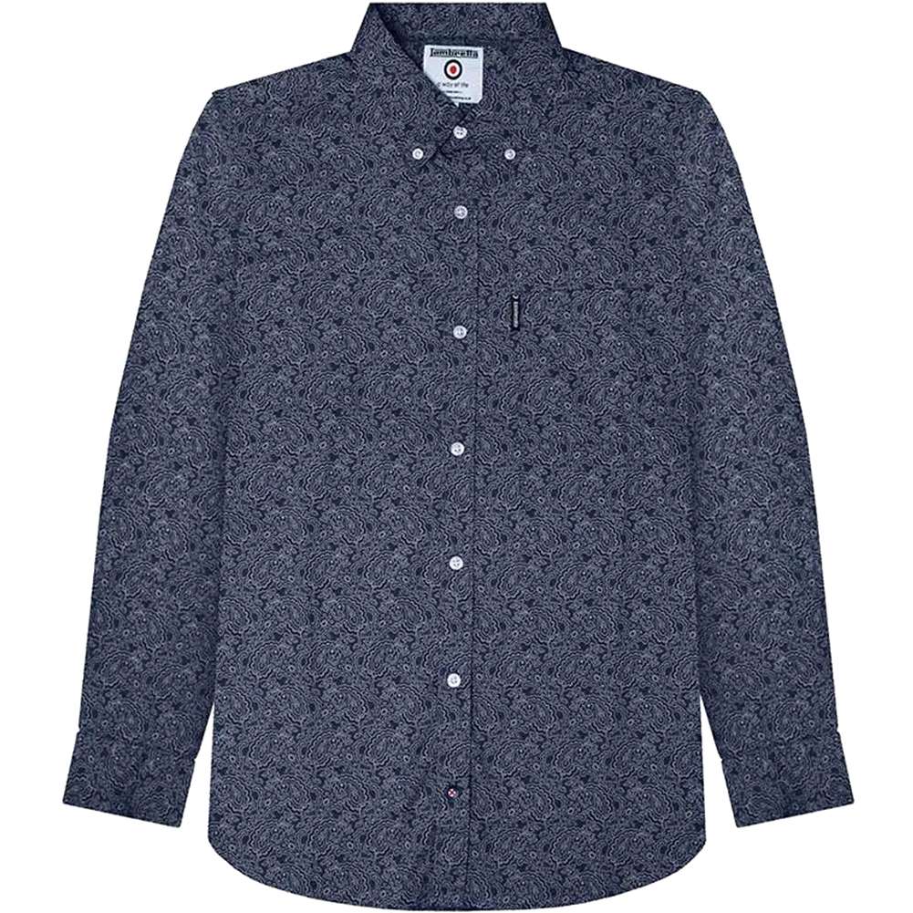 Lambretta Tonal Paisley Herren Langarm Hemd RWIS1383