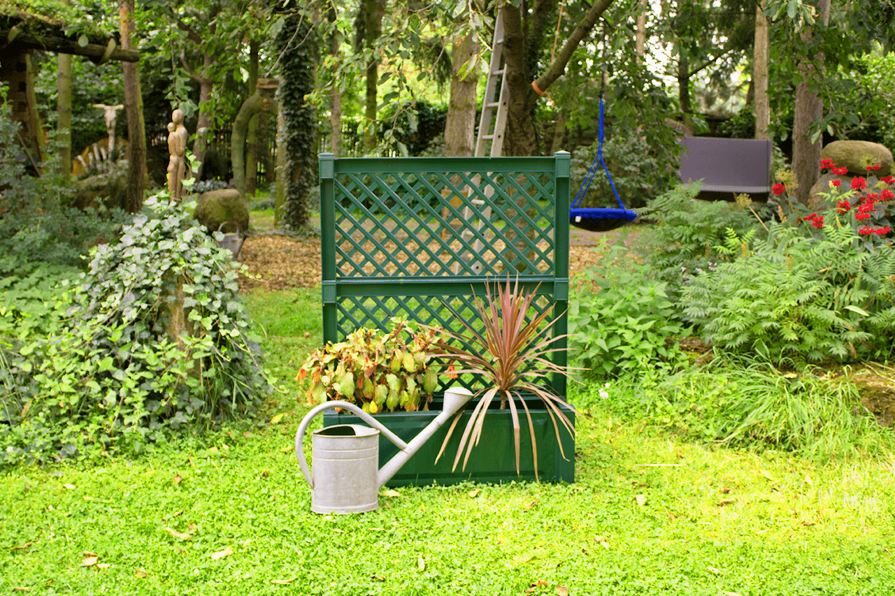 KHW KHW Pflanzkasten groß mit Zentralspalier (2-tlg.) 100 cm, grün