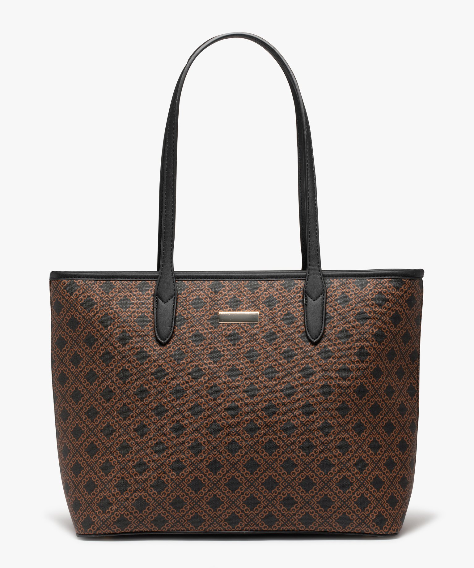 Sac cabas imprimé grande contenance femme noir | GEMO