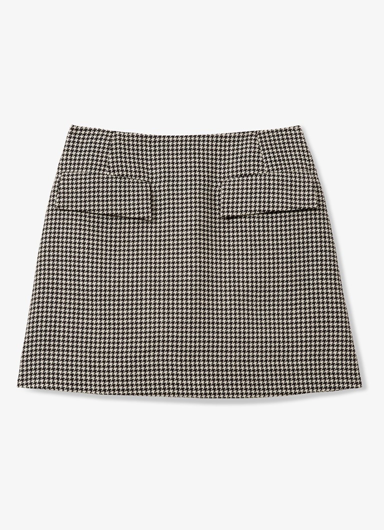 Fustă mini din lână cu imprimeu Minnie Mouse cu imprimeu picior de câine de la Reiss