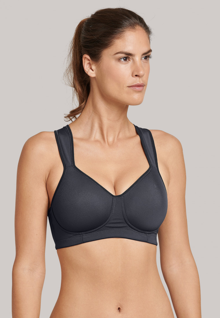 Sport-BH Softcup bügellos Medium Support anthrazit - Active
