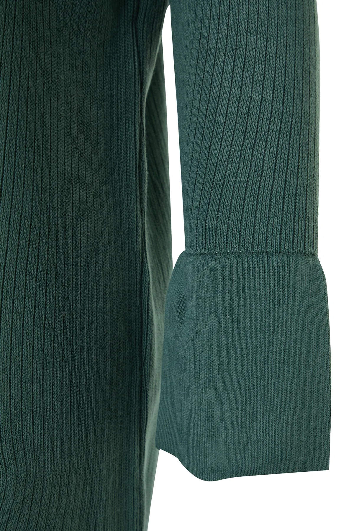 Trendyol Modest  Dunkelgrüne gerippte Strickjacke TCTAW24TH00025