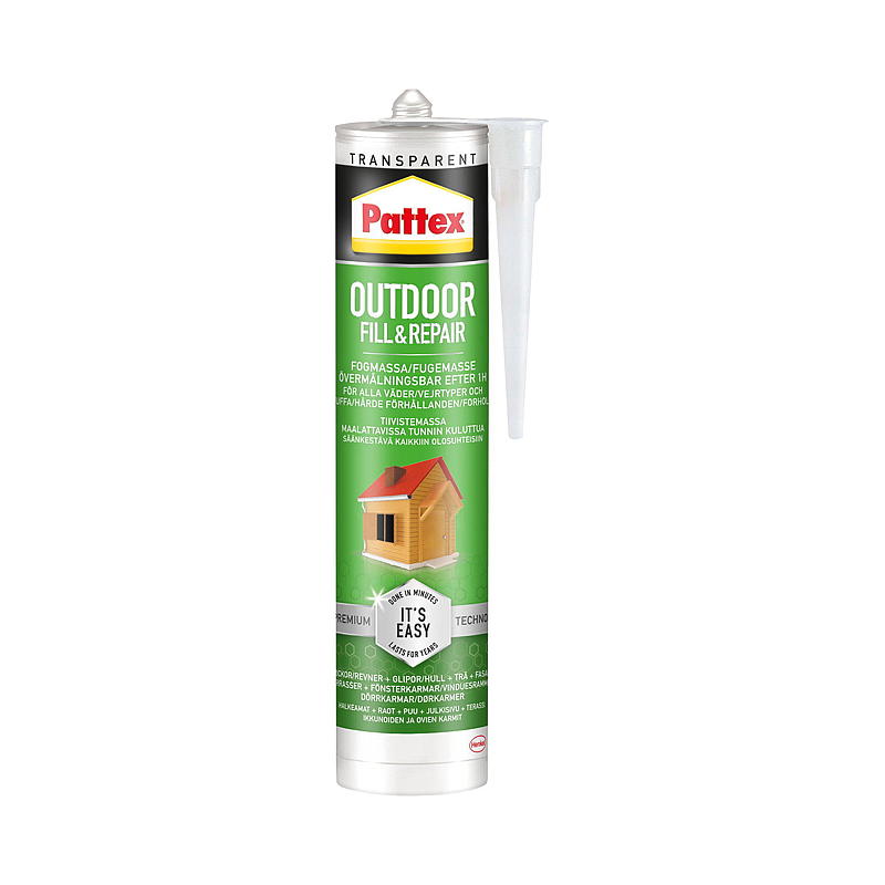 Pattex Fugemasse 280 ml Utendørs, transp, Pattex