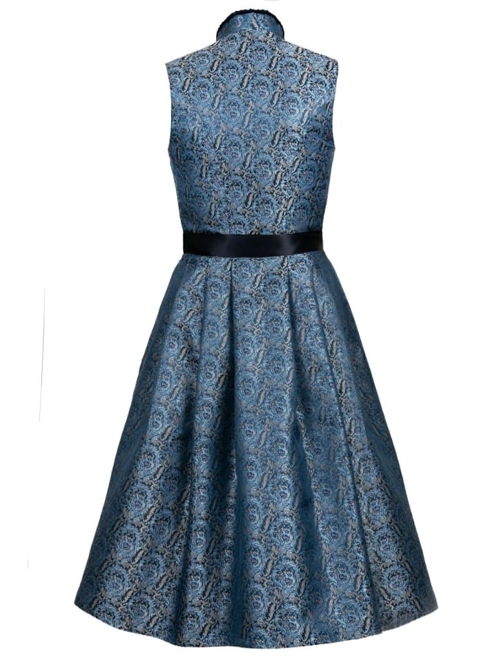 Edelnice Midi Dirndl 2-teilig Stehkragen Estelle in blau günstig kaufen