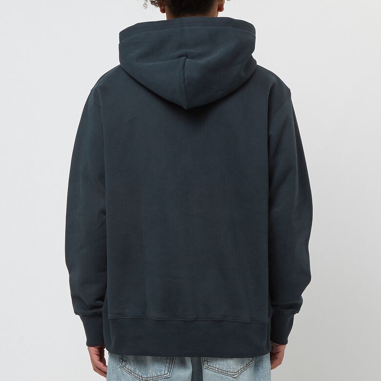 Norse Projects Arne Relaxed Organic Brushed Fleece Large N Hoodie dark navy