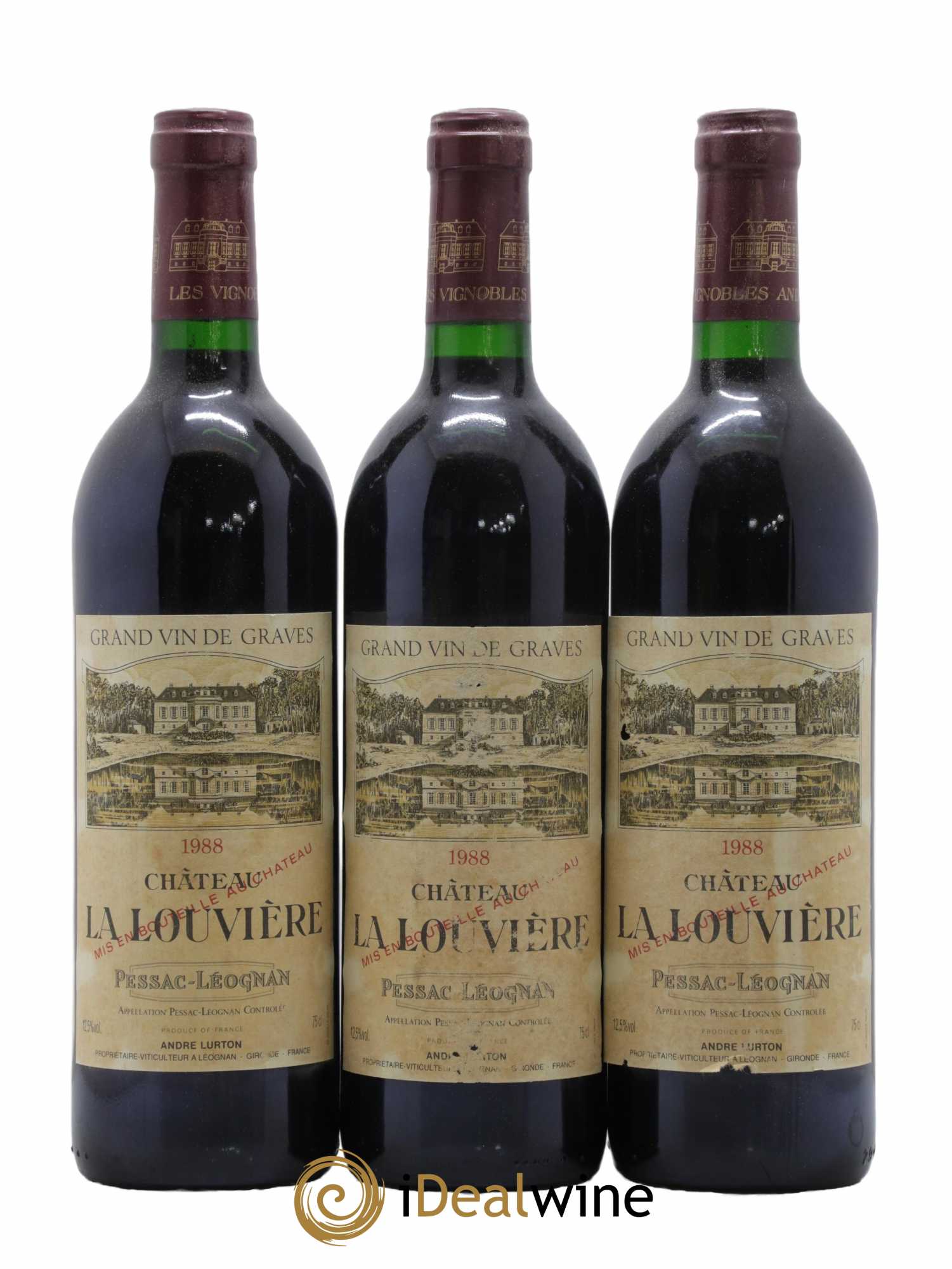 Château la Louvière  1988 - Lot de 12 Bouteilles